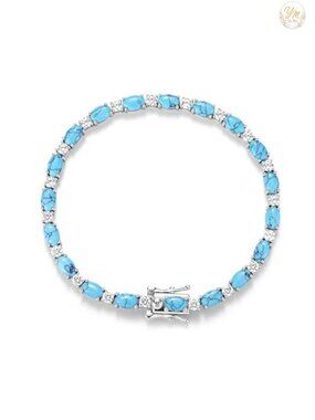 Sterling Silver Birthstone Tennis Bracelet Fine Jewelry for Women 7in